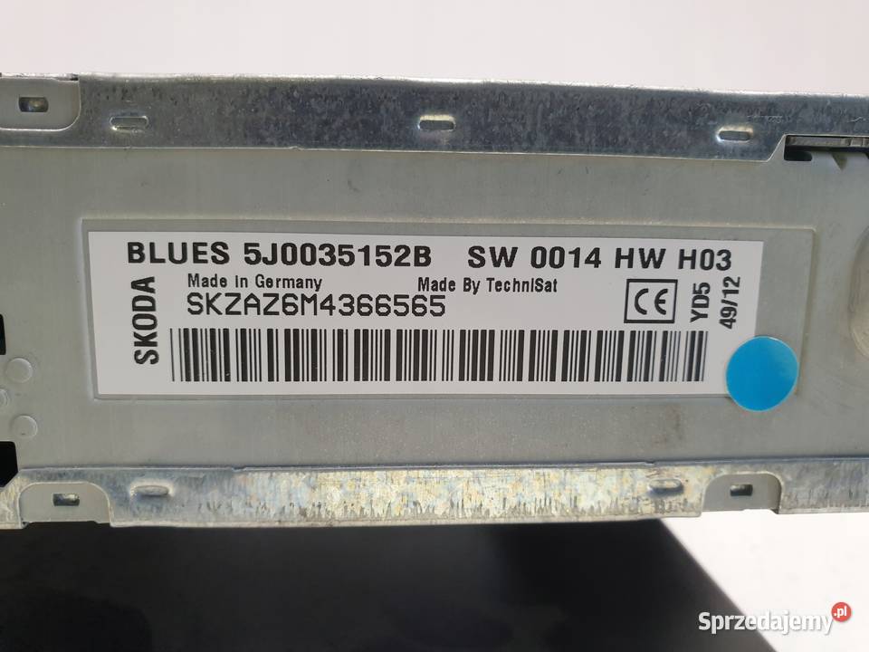 Skoda Rapid SCHOWEK RADIO CD 5J0035152B Chełm