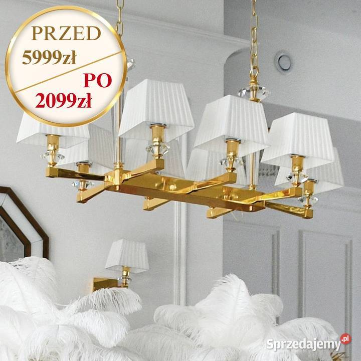 Żyrandol złoty glamour 100 klasyczny kryształowy Lampy wiszące Lampy Warszawa