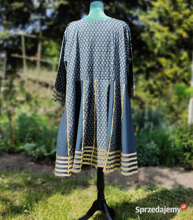 Orientalna tunika boho bawełna złote detale 5XL