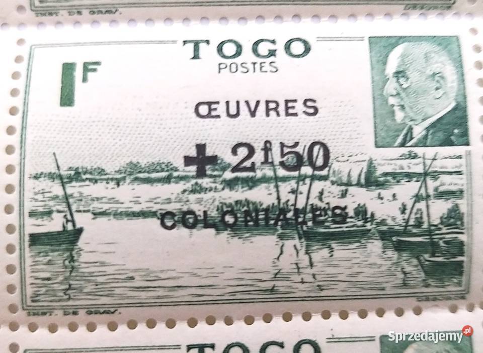 Znaczek Togo rzeka Mono kolonie francuskie Vichy Bronisze
