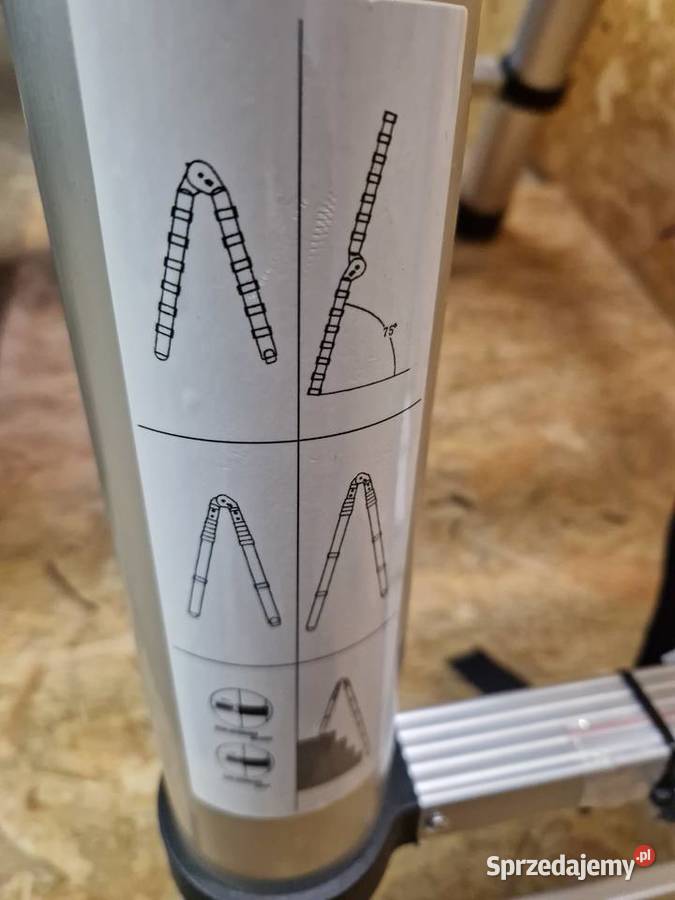 Drabina teleskopowa aluminiowa przegubowa 5m 150 Głogowa