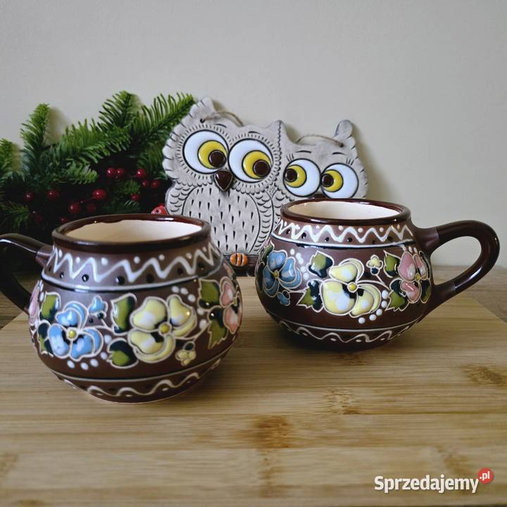 Ekskluzywne Ręcznie Malowane Kubki Ceramiczne 2 Dom i Ogród Bydgoszcz