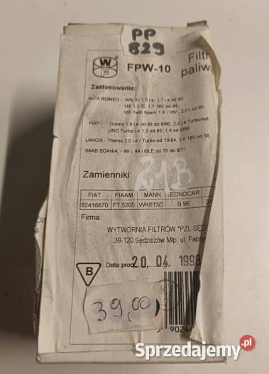 FILTR PALIWA FPW10 Alfa Romeo Fiat Lancia Lotus