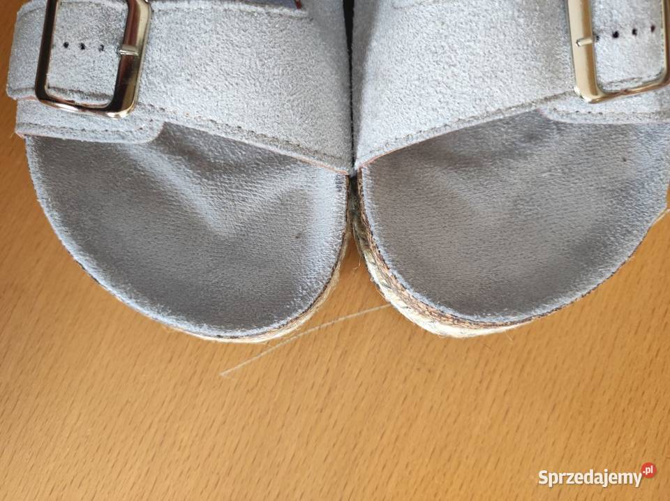 klapki birkenstock szare skóra zamsz klamry na 26cm świętokrzyskie Kielce sprzedam