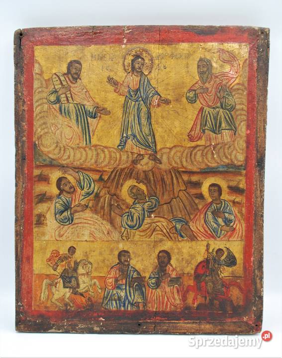 Duża ikona obraz Jezus Chrystus Grecja XIX wiek sprzedam