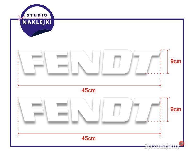 Naklejka FENDT 50x8 Traktor Wózek Widłowy biały Łagów sprzedam