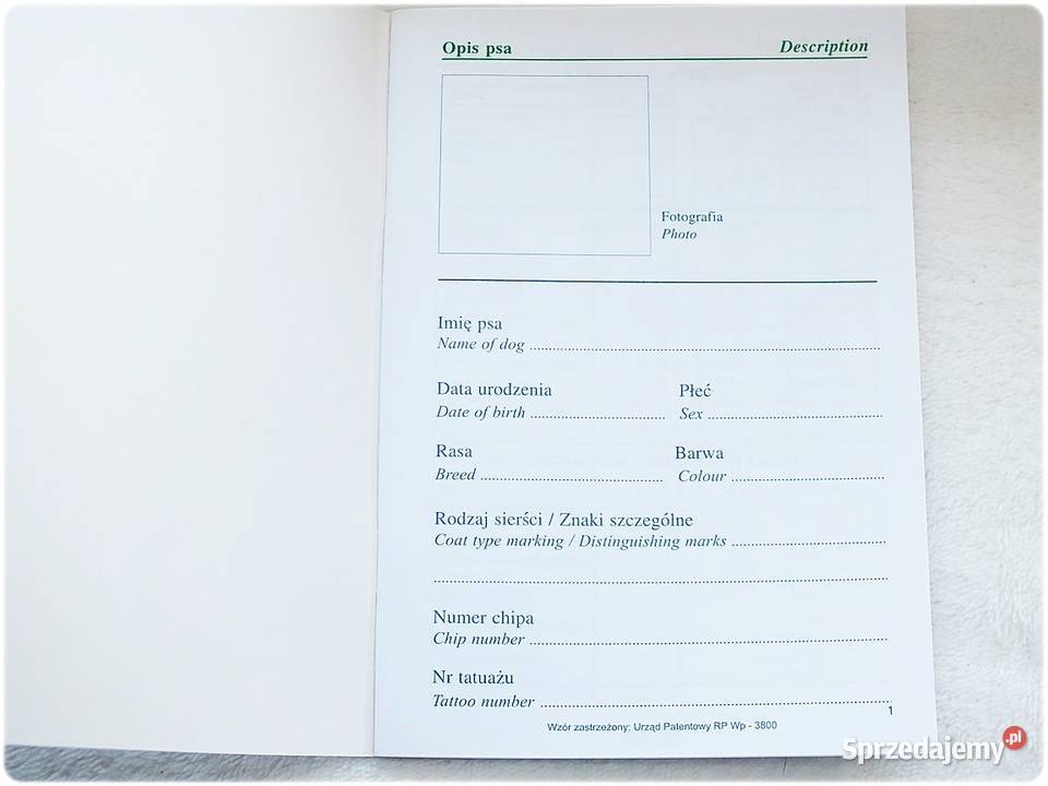 Książeczka Zdrowia Psa rasy średniej mix ras