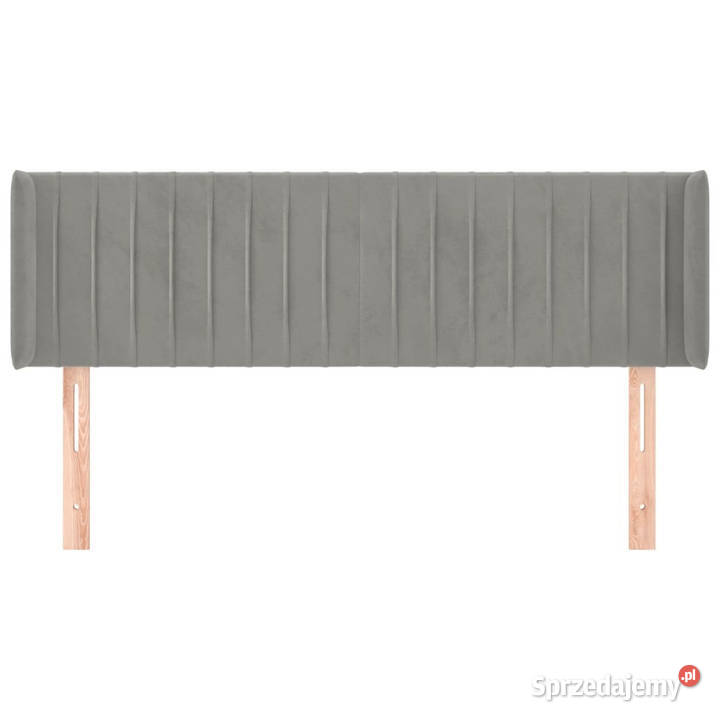 Zagłówek uszak jasnoszary 147x16x7888 aksamit Warszawa