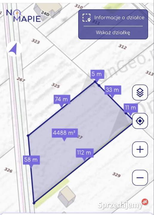 Działka budowlana 44 ary możliwość podziału Sprzedaż Broszęcin