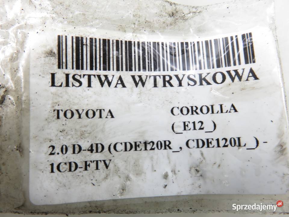 LISTWA WTRYSKOWA TOYOTA COROLLA E12 20 D4D