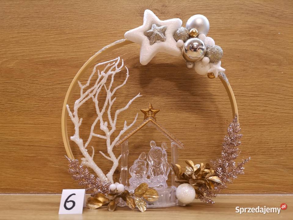 Ręcznie wykonany stroik świąteczny LED z motywem