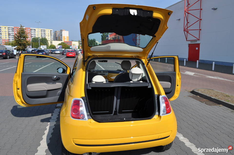 Fiat 500 żółty POP 2015 911 klimatyzacja Poznań elektryczne szyby