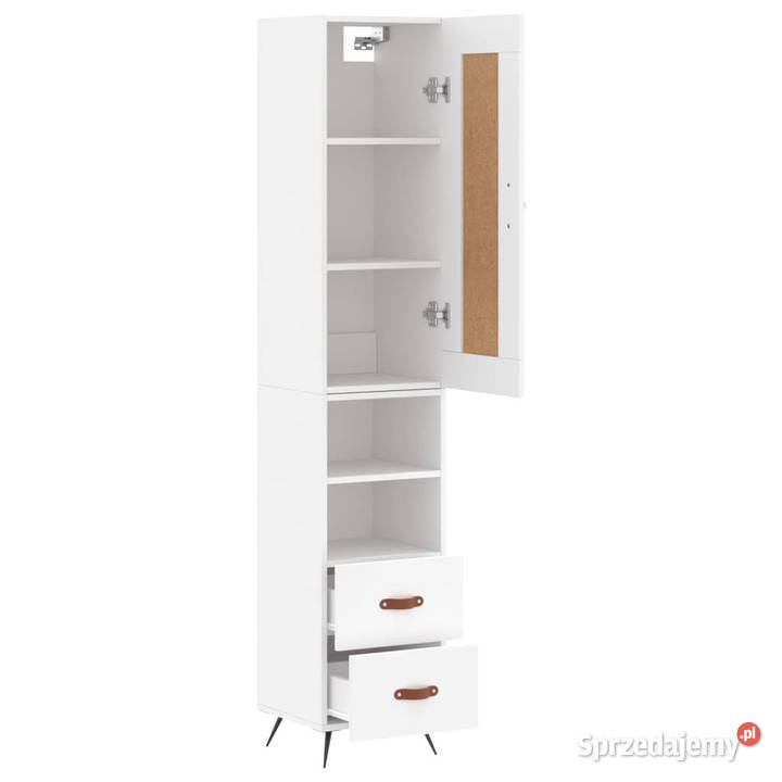 Wysoka szafka biała 345x34x180 materiał Warszawa