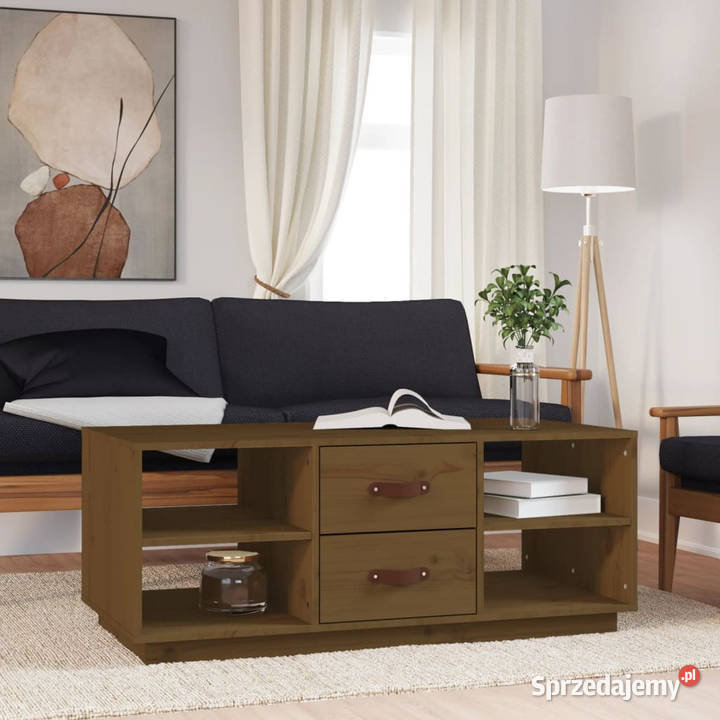 Stolik kawowy miodowy brąz 100x50x41 lite drewno mazowieckie
