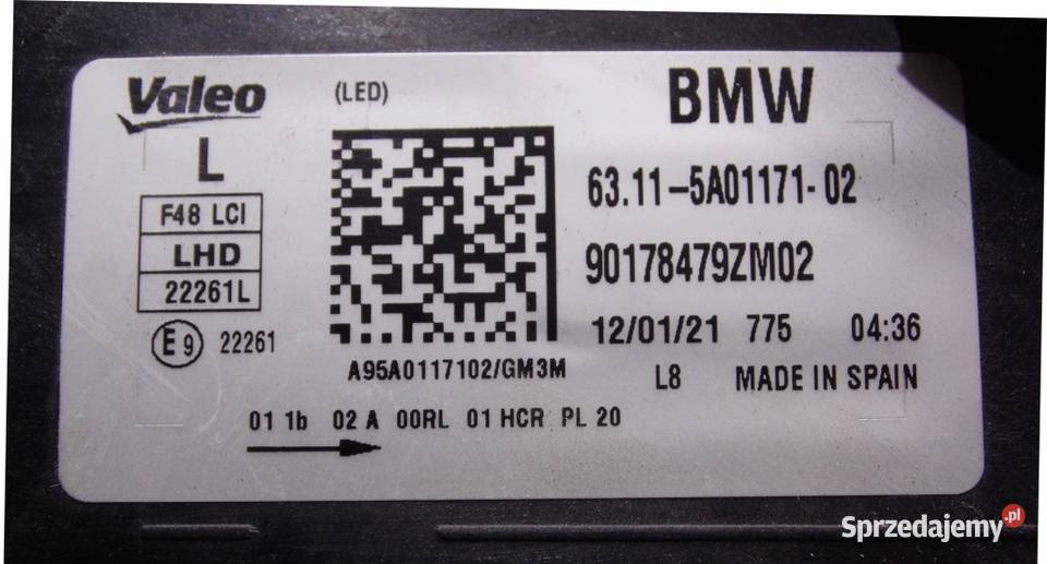 Lampa reflektor lewy przód BMW X1 F48 LCI FULL