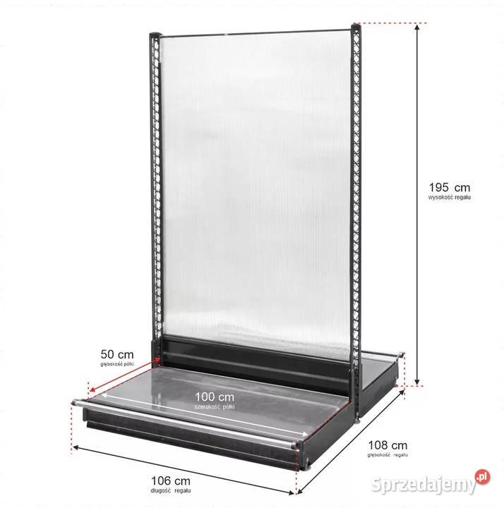 WANZL Regał Sklepowy Dwustronny H195 L106 Moduł Biuro Chmielów