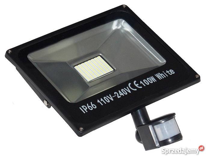 NAŚWIETLACZ LED SMD 100W CZUJNIK RUCHU HALOGEN Przasnysz