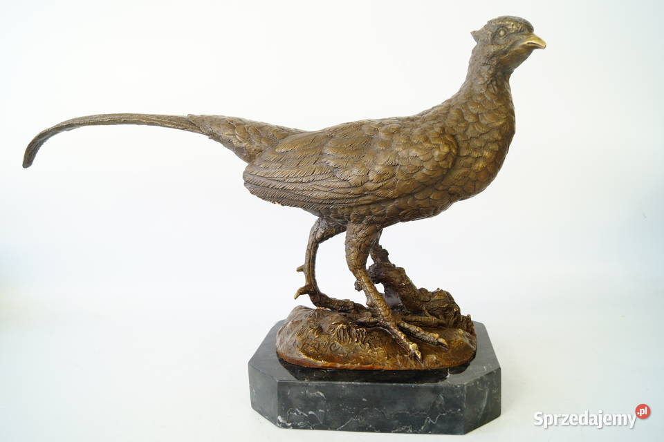 DUŻY BAŻANT figura z brązu rzeźba myślistwo Antyki
