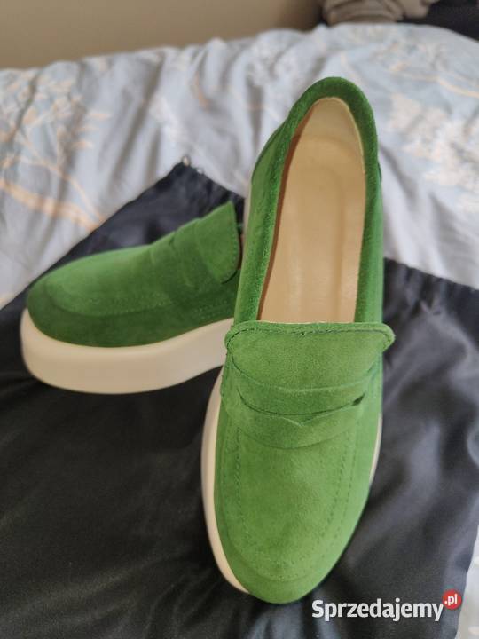 Buty zielony Balerinki Racibórz