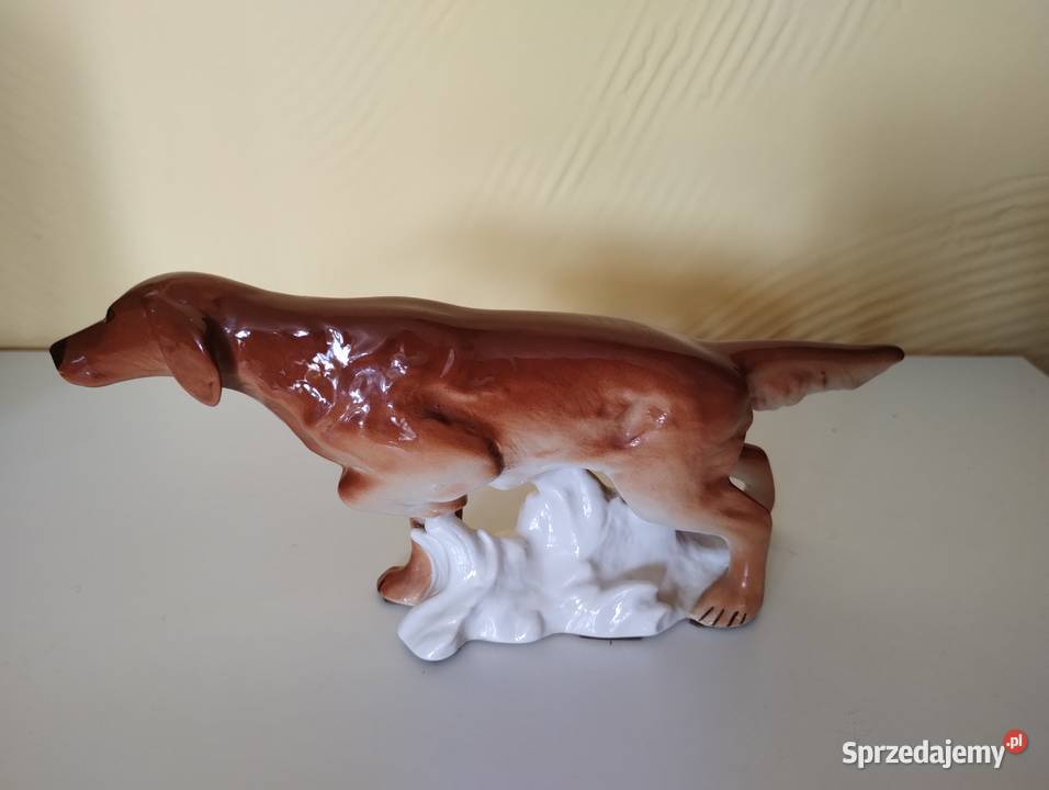 PRL figurka psa porcelana Łomonosow seter Łódź sprzedam