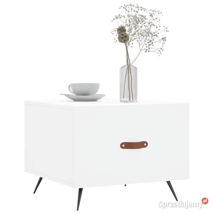 Stolik kawowy biały 50x50x40 materiał Warszawa