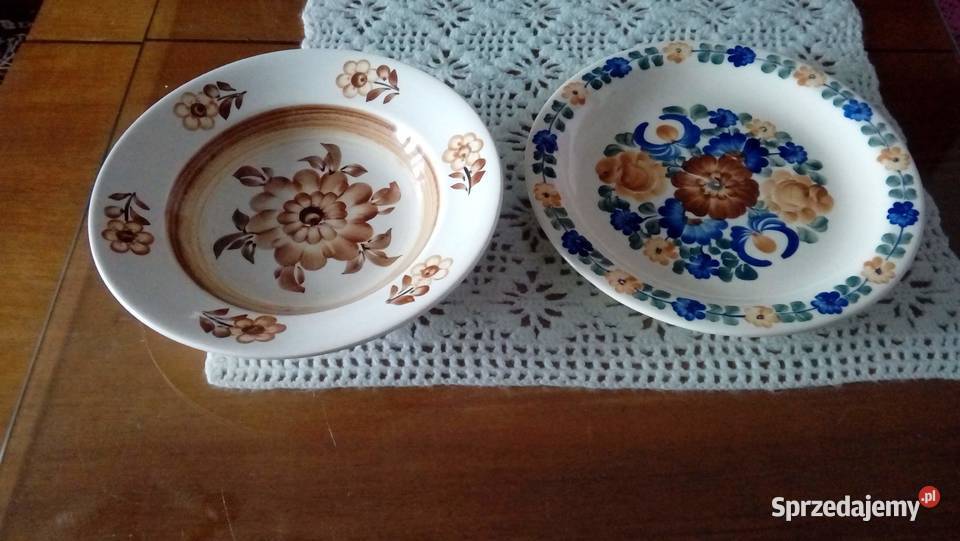 Talerze ceramiczne ozdobne sygnowane Warszawa