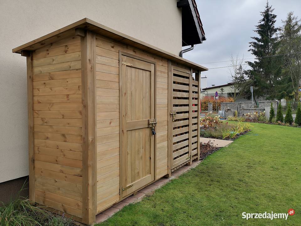 Drewutnia z domkiem narzędziowym domek ogrodowy