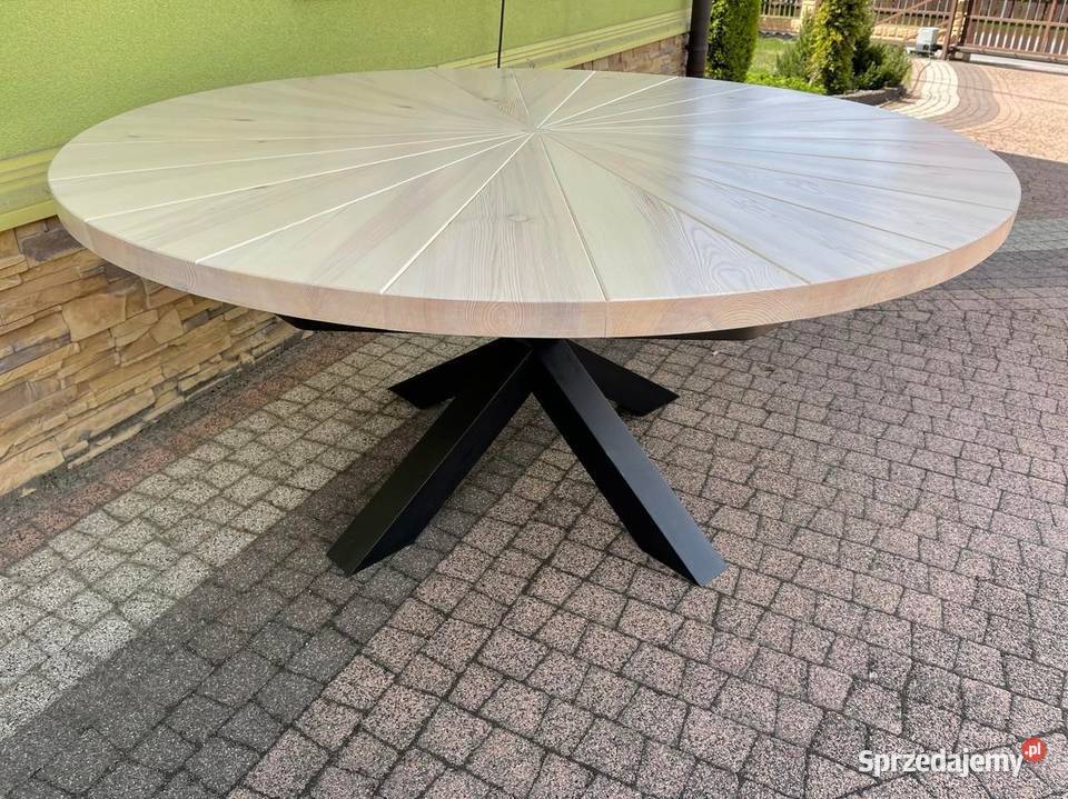 Stół ogrodowy okrągły drewniany 200 180 160 150 sprzedam