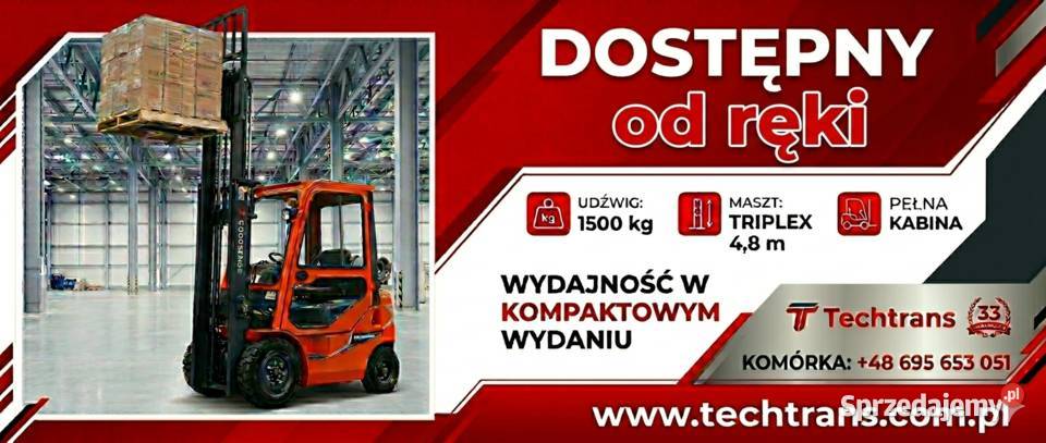 Nowy Terenowy Wózek Widłowy GOODSENSE 25T Napęd Gdańsk