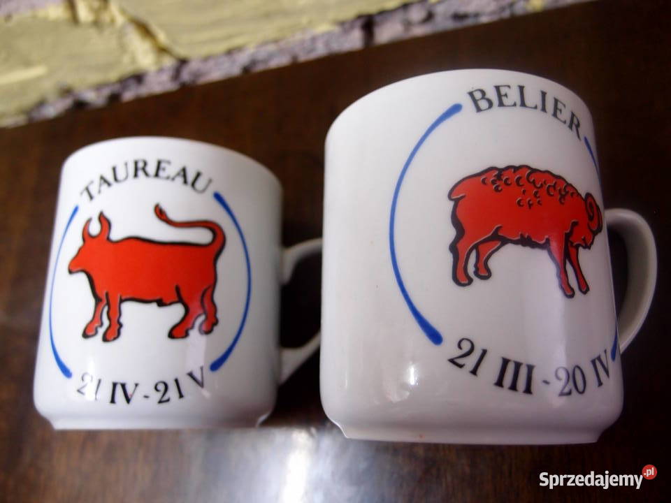 Kubki porcelanowe Lubiana znaki zodiaku Byk łódzkie Łódź