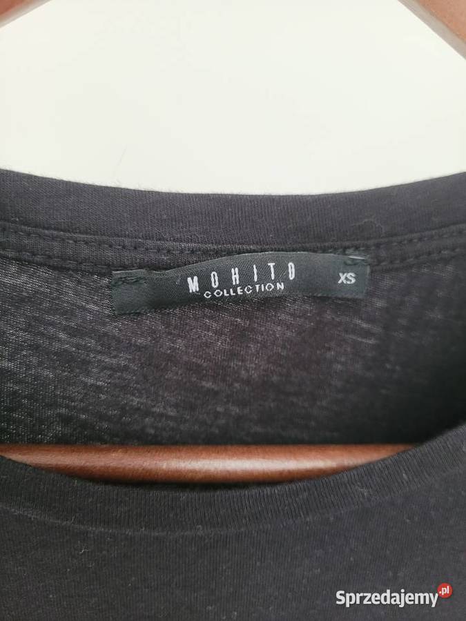 Czarna bluzka tshirt top zwierzęcy print Mohito żółty/złoty Liszki sprzedam