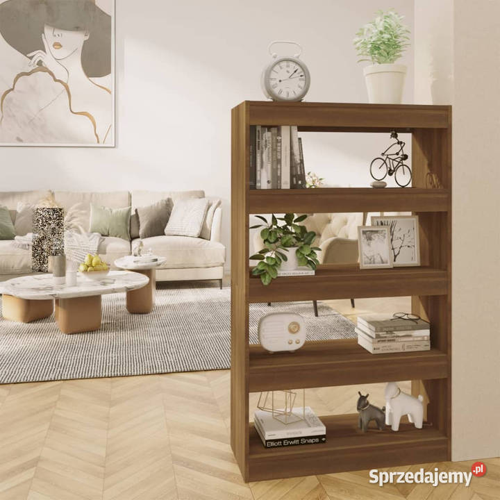 Regał na książkiprzegroda brązowy dąb 80x30x135 Regały Warszawa