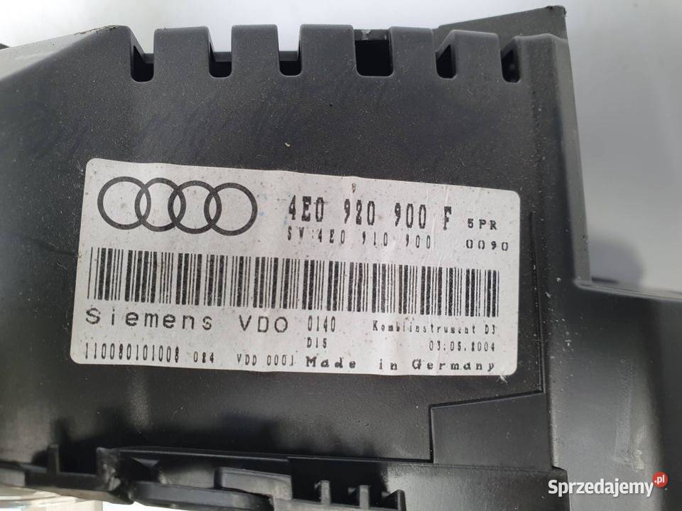 LICZNIK ZEGAR AUDI A8 D3 4E0920900F osobowe Lipno sprzedam