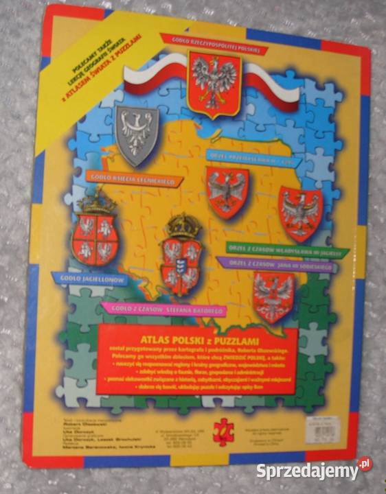 Ilustrowany ATLAS POLSKI z Puzzlami twarda Rawicz sprzedam