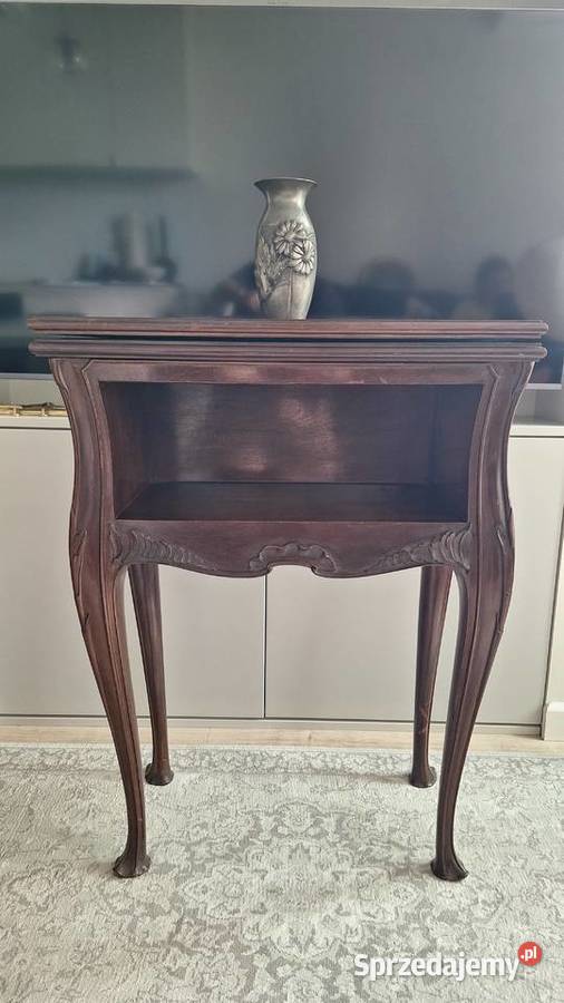 Antique Louis XV style card table with REMPEX Warszawa