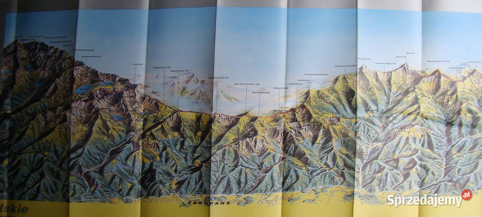 TATRY POLSKIE Mapa aksonometryczna 1992 Mapy i przewodniki Limanowa sprzedam