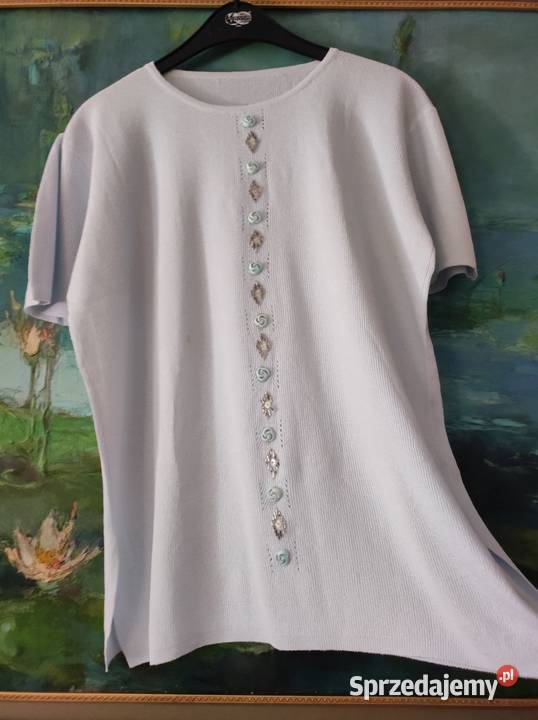 baby blue bluzka top ozdobna koraliki vintage Kielce