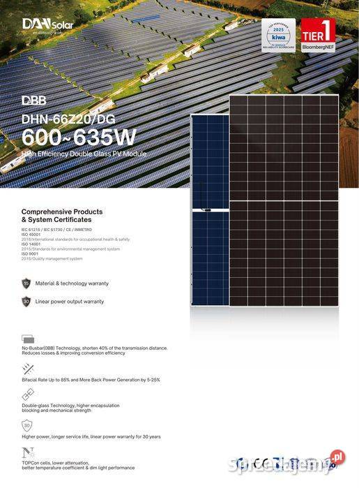 Panel Fotowoltaiczny DAH Solar 610W Bifacial