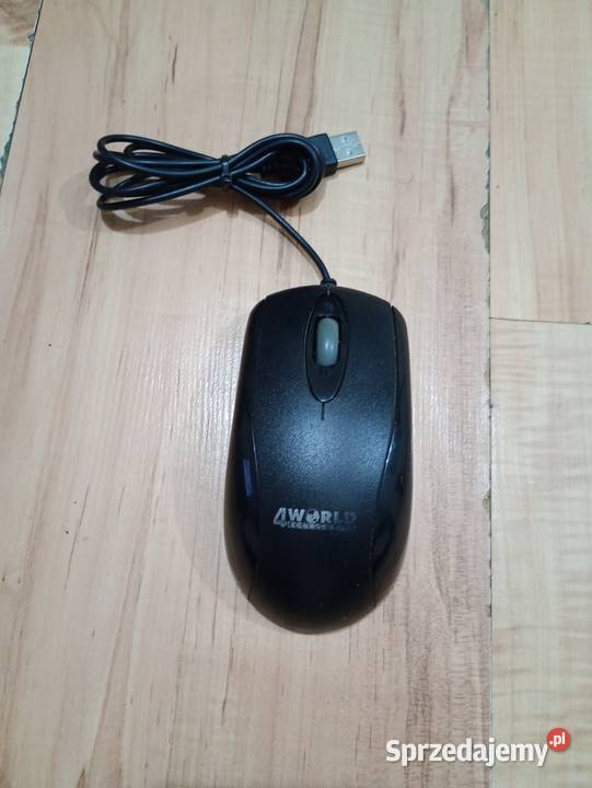 mysz myszka optyczna 4WORLD USB czarna używana czarny Szczecin