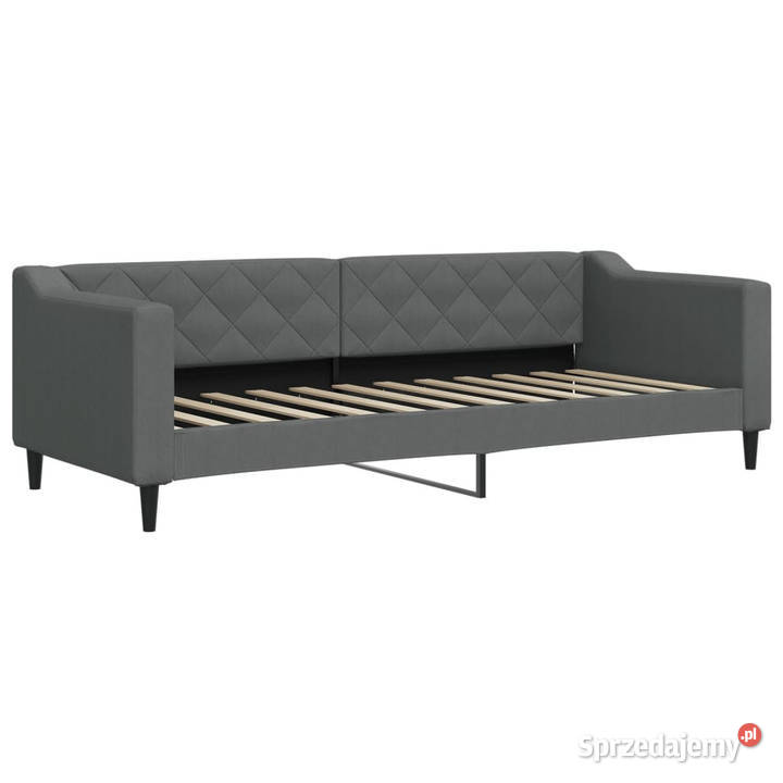 Sofa z funkcją spania ciemnoszara obita tkaniną 67cm Warszawa