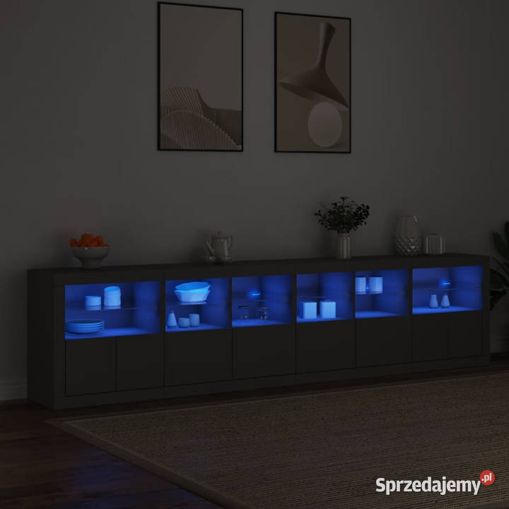 Szafka z oświetleniem LED czarna 283x37x67 Warszawa sprzedam