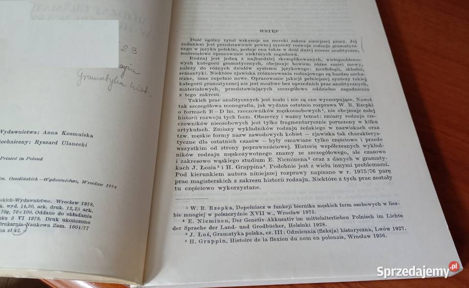 Rodzaj gramatyczny w historii polszczyzny Marian Podręczniki Gdańsk