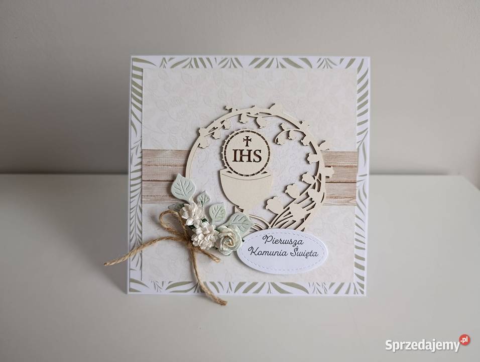 Kartka Pierwsza Komunia Święta ręcznie robiona łódzkie