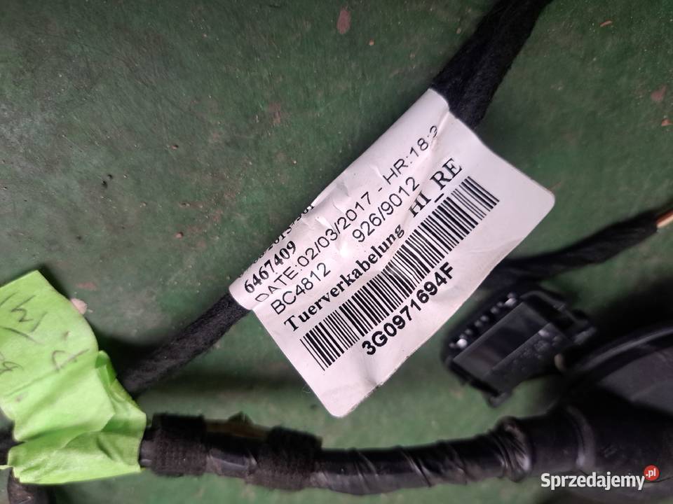 vw Passat b8 instalacja wiązka prawy tył lubuskie Gorzów Wielkopolski sprzedam