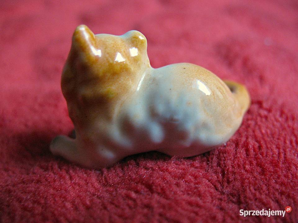 Kot beżowy figurka porcelana 2 x 35 x 2 Siedlce