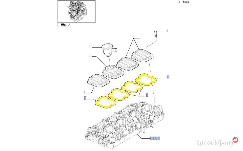 Uszczelka pokrywy głowicy Case Holland Steyr Silnik i osprzęt Do ciągników Białystok