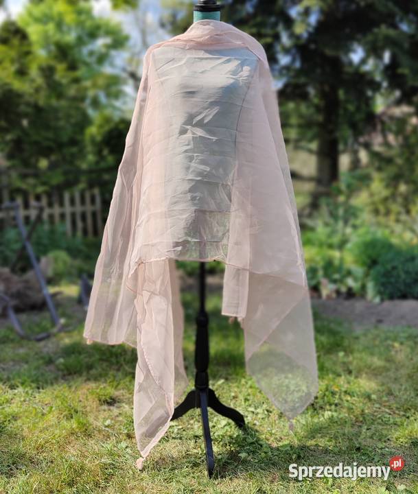 Duża ozdobna chusta szal stole róż organza etola Szczecin