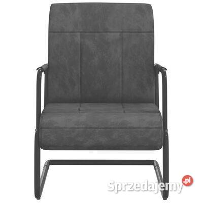 vidaXL Krzesło wspornikowe ciemnoszare obite