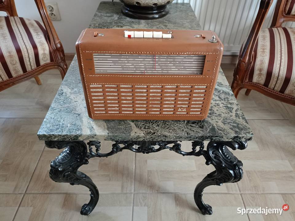 Zabytkowe Radio AGA w skórzanej obudowie 60 Lata Drawski Młyn