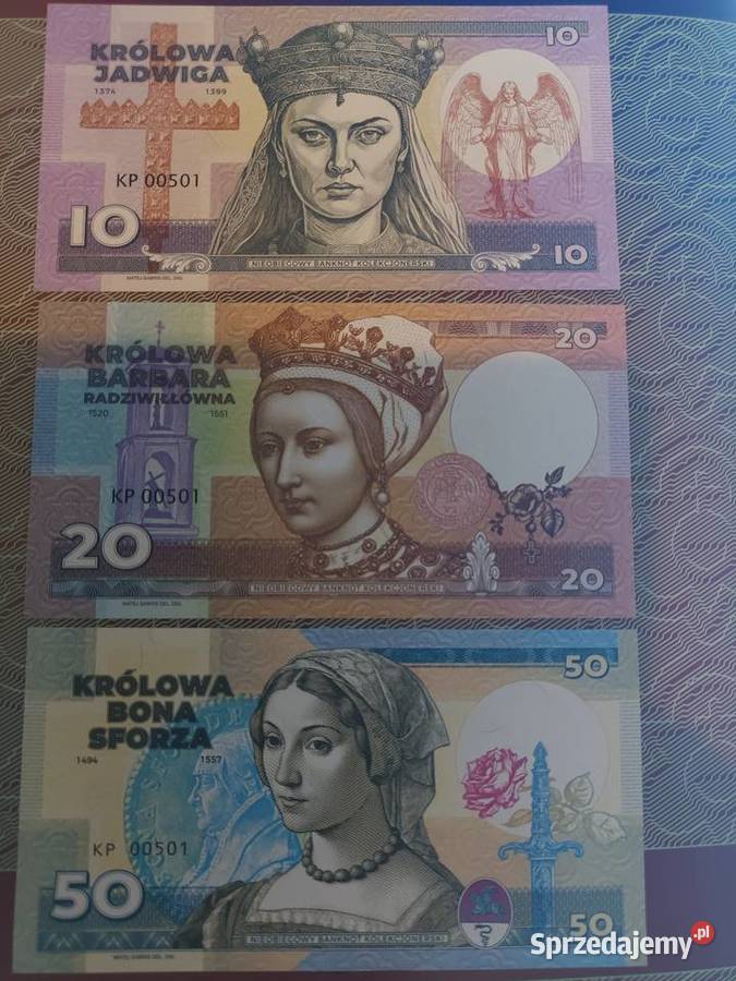 Banknoty Jadwiga Barbara Bona Królowe Polski Goleniów